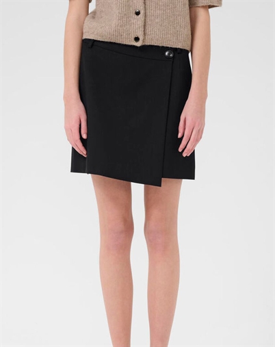 Gestuz - Paula GZ Melange Wrap Nederdel - Black